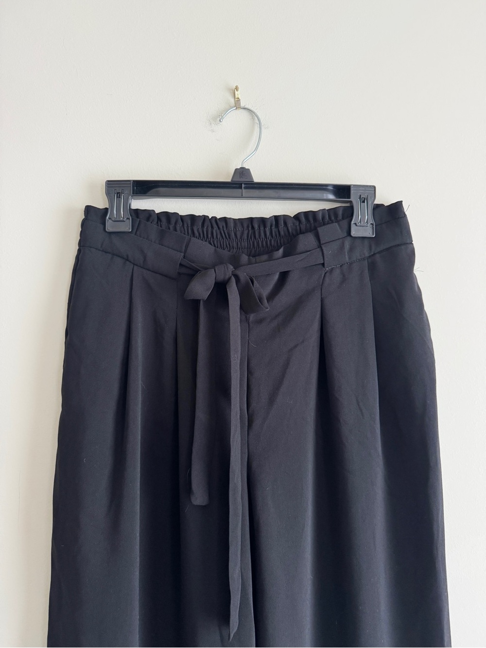 Vintage Adrienne Vittadini Paper Bag Wide Leg Pants Black Size Medium NWT career - Picture 6 of 9